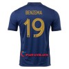 Virallinen Fanipaita Ranska Benzema 19 Kotipelipaita MM-Kisat 2022 - Miesten